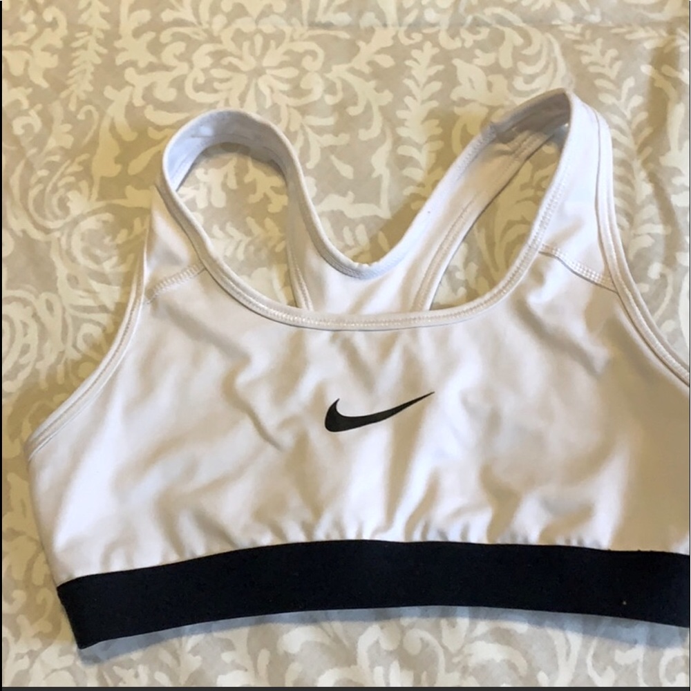 White Women’s Nike sports bra